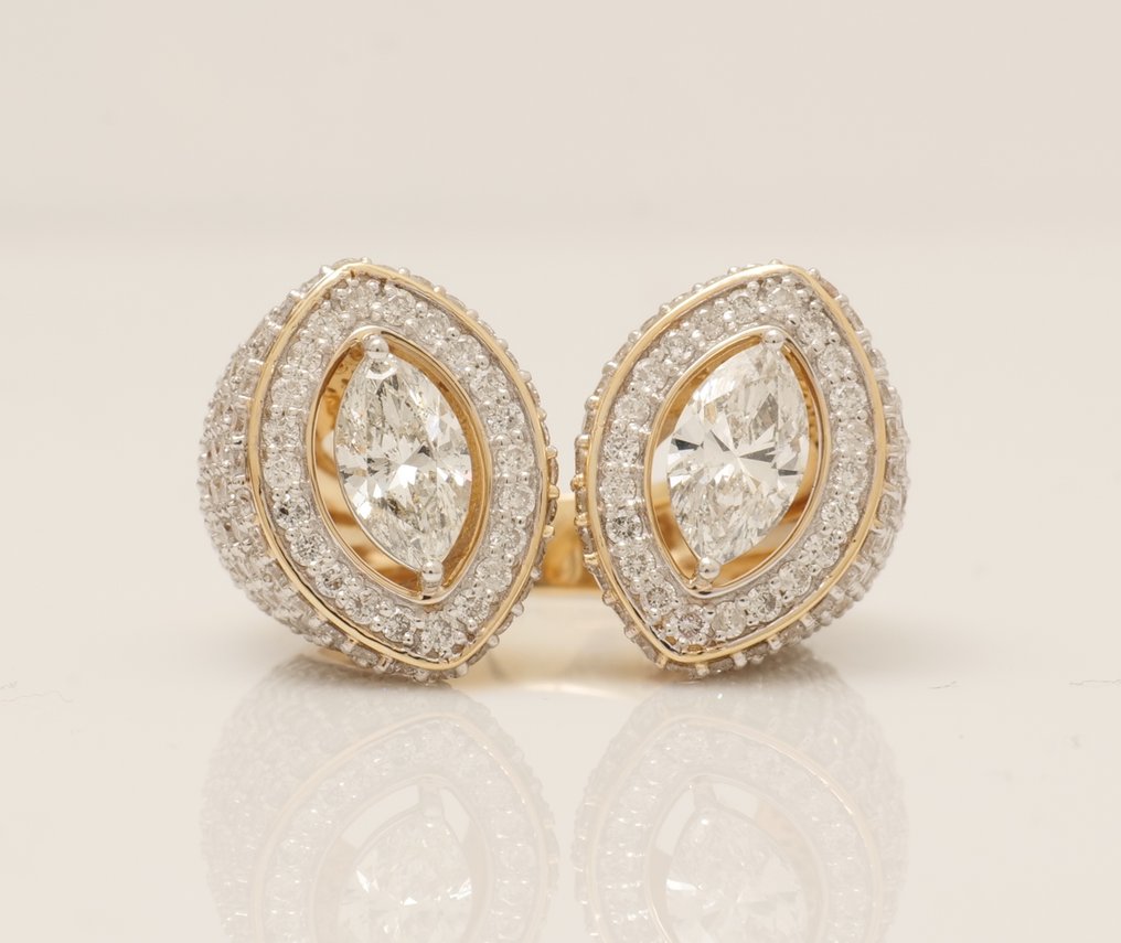 Statement δαχτυλίδι - 14 καράτια Κίτρινο χρυσό -  5.10ct. tw. Διαμάντι (Φυσικό) - Διαμάντι - Ανοιχτό δαχτυλίδι γάμου με μανσέτα. #1.0