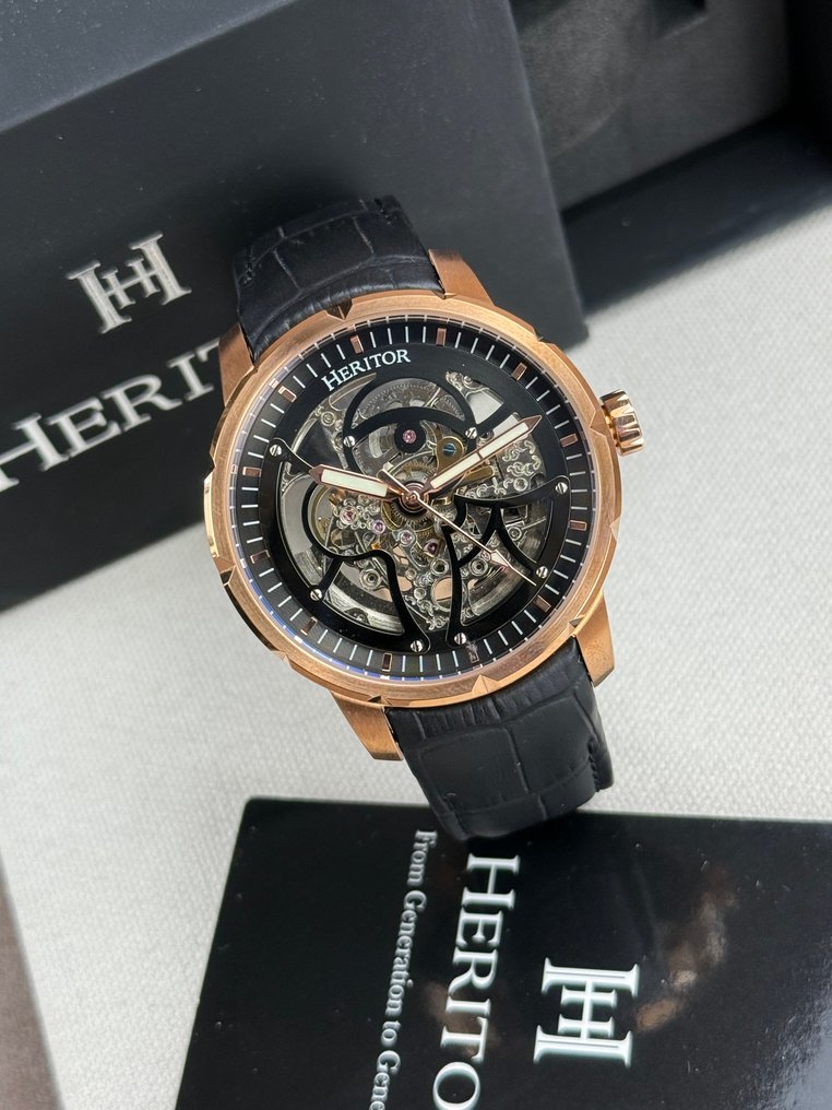 Heritor - Heritor Automatic Ryder Skeleton - Black/Rose - 没有保留价 - HERHR4606 - 男士 - 2020年及之后  #1.0