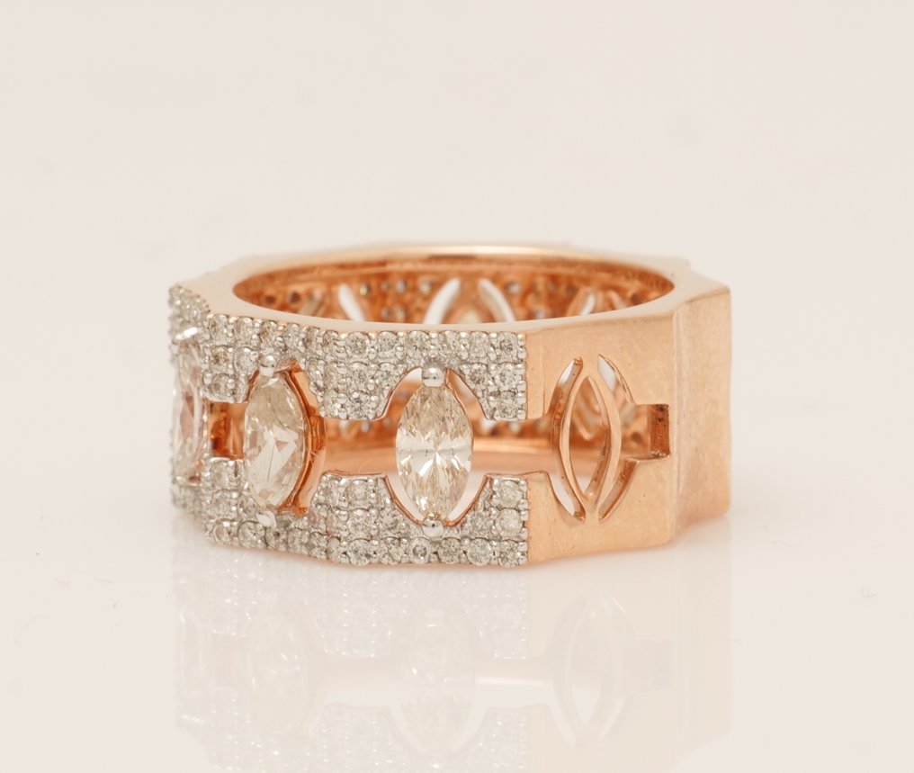 Statement δαχτυλίδι - 14 καράτια Ροζ χρυσό - 2.04ct. tw. Διαμάντι (Φυσικό) - Διαμάντι - Ορχήστρα γαμήλιου κοκτέιλ #2.1