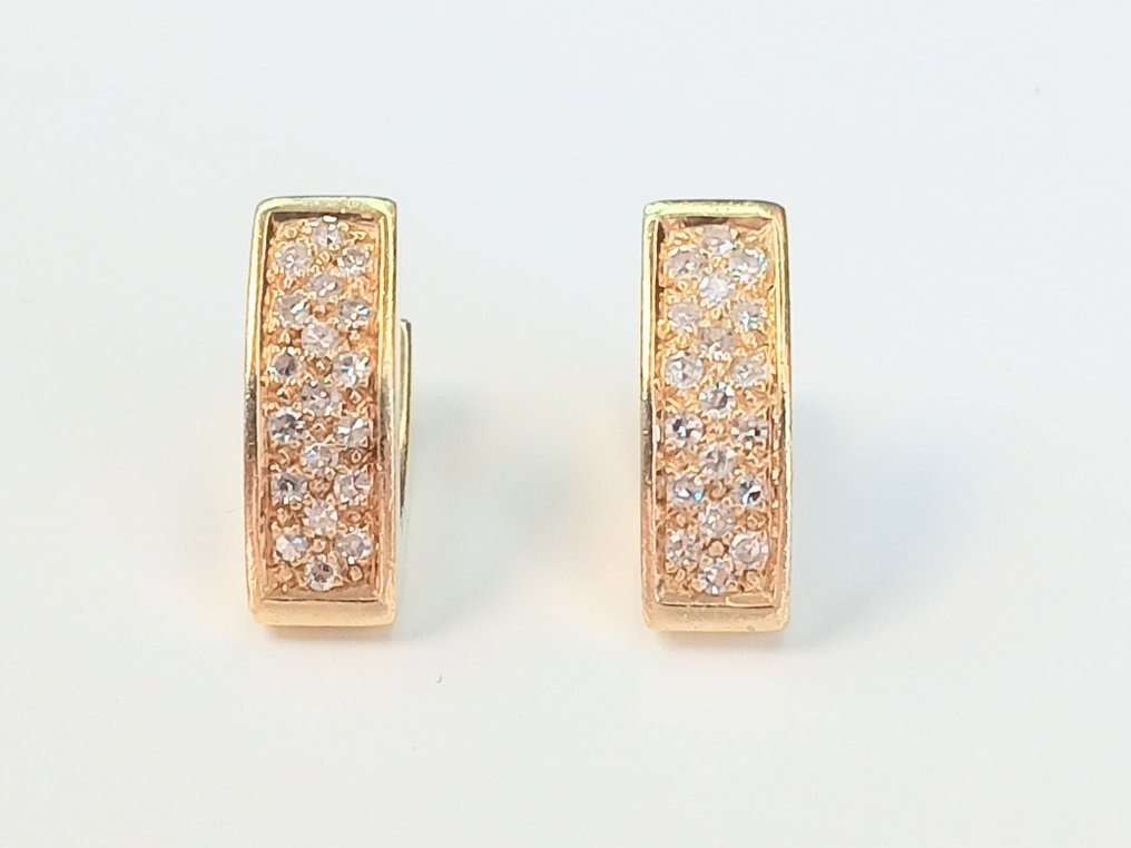 Drop fülbevaló - 14 kt. Sárga arany - 0.55ct. tw. Gyémánt (Természetes) #1.0