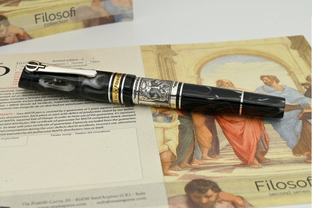 Maita - Collezione Filosofi: Platone | Edizione Limitata a 100 esemplari in resina italiana e argento - Fountain pen #2.1