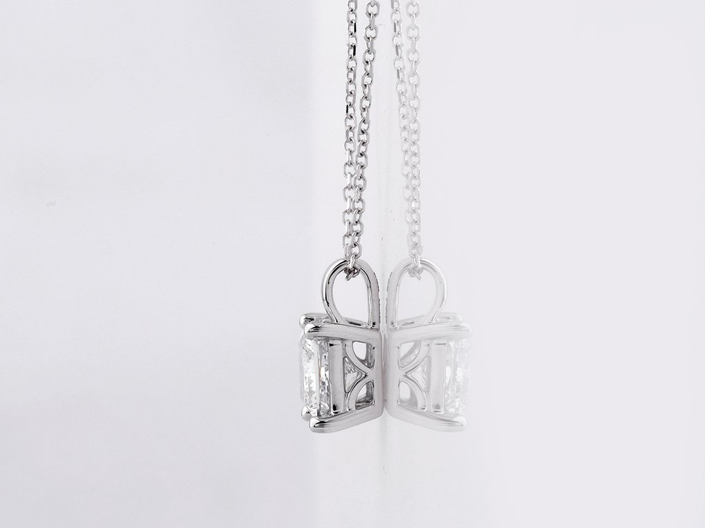 χωρίς τιμή ασφαλείας - Κολιέ με μενταγιόν - 14 καράτια Λευκός χρυσός -  1.56ct. tw. Διαμάντι (Εργαστηριακής καλλιέργειας) #2.1