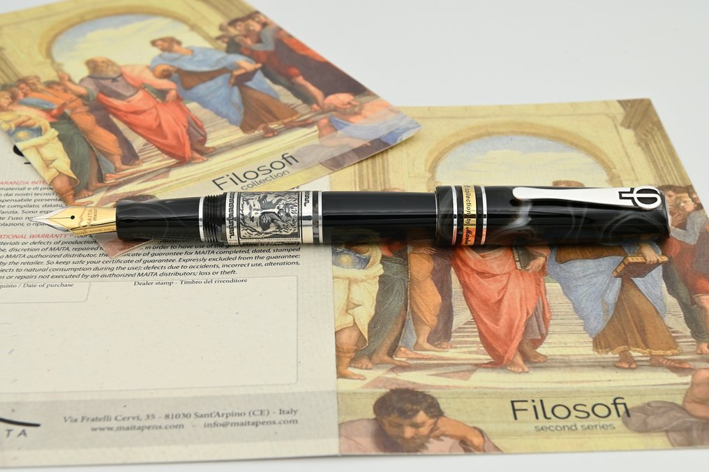 Maita - Collezione Filosofi: Platone | Edizione Limitata a 100 esemplari in resina italiana e argento - Fountain pen #4.3