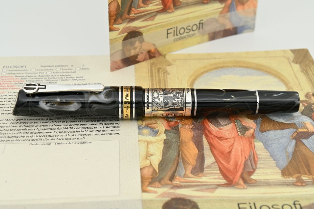 Maita - Collezione Filosofi: Platone | Edizione Limitata a 100 esemplari in resina italiana e argento - Fountain pen #3.2