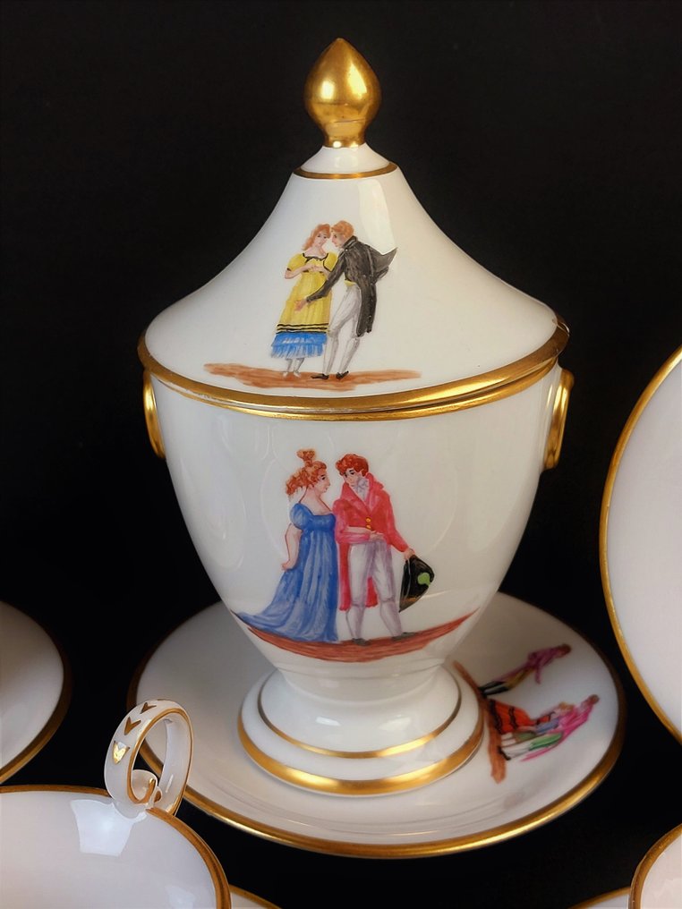 咖啡用具 (23) - Style empire - 瓷, 手工绘制 - 独特作品 #4.3