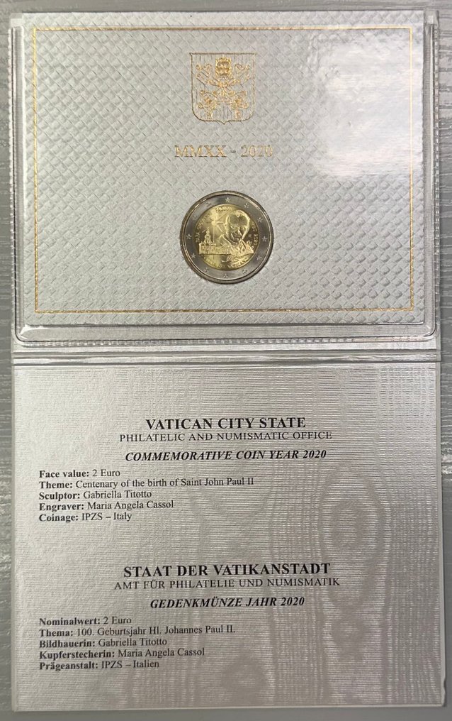 Vaticano. 2 Euro 2020 "Raffaello Sanzio" + "Giovanni Paolo II" (2 monnaies) (Sem preço de reserva) #1.0