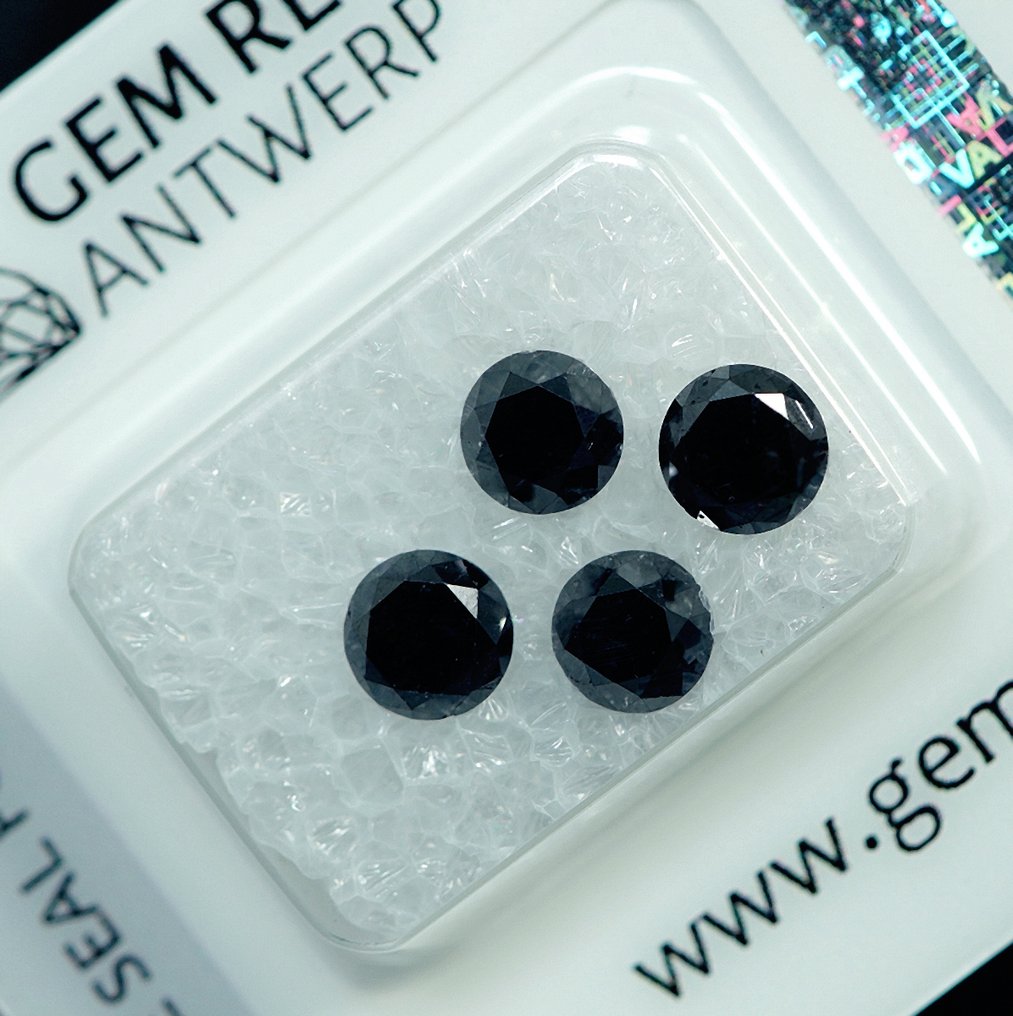 4 pcs Διαμάντι (Επεξεργασμένου χρώματος) - 2.69 ct - Δεν προσδιορίζεται στην εργαστηριακή έκθεση - Gem Report Antwerp (GRA) #2.1