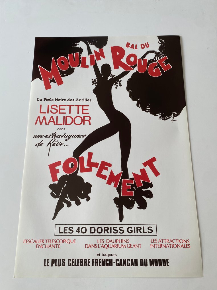 René Gruau - BAL DU MOULIN ROUGE - FOLLEMENT - 1980-luku #2.1