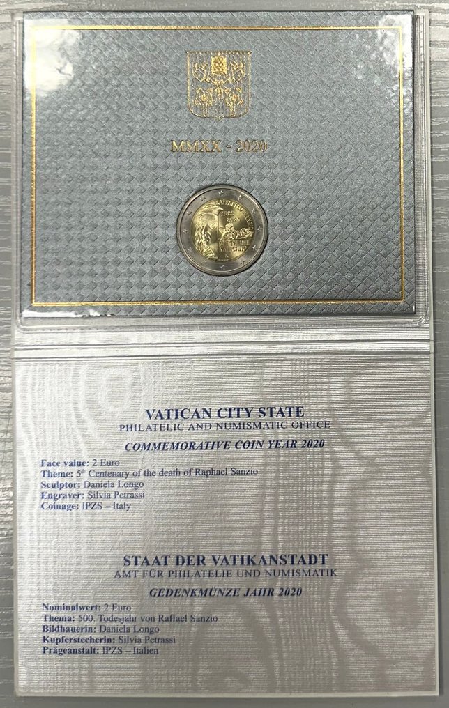 Vaticano. 2 Euro 2020 "Raffaello Sanzio" + "Giovanni Paolo II" (2 monnaies) (Sem preço de reserva) #2.1