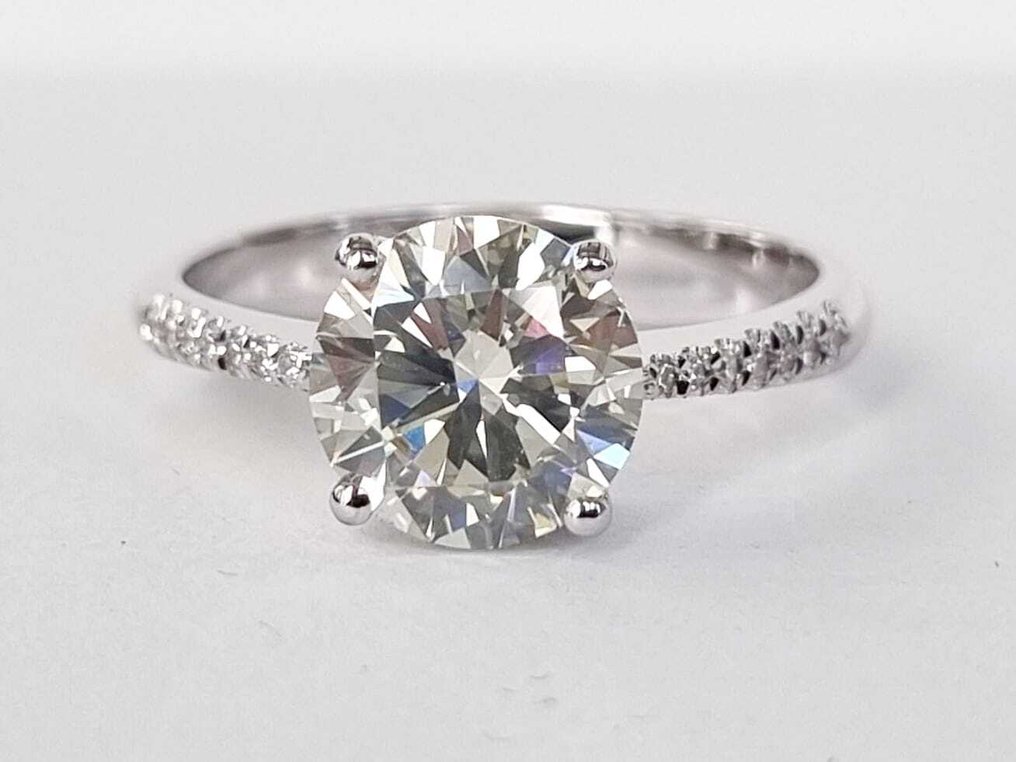 Δαχτυλίδι αρραβώνων - 18 καράτια Λευκός χρυσός -  2.15ct. tw. Διαμάντι (Φυσικό) - Διαμάντι #1.0