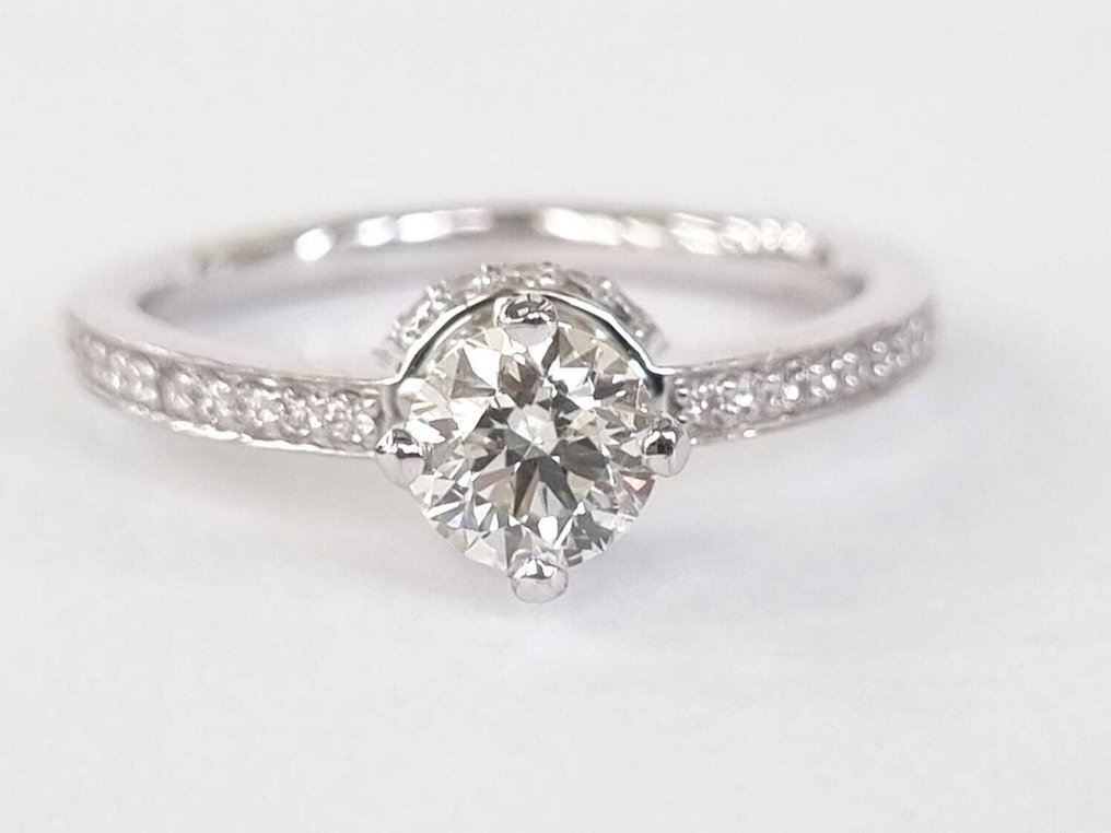 订婚戒指 - 18K包金 白金 -  0.81ct. tw. 钻石 (天然) - 钻石 #4.3