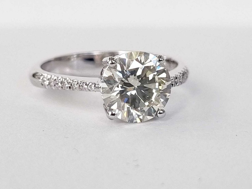 Δαχτυλίδι αρραβώνων - 18 καράτια Λευκός χρυσός -  2.15ct. tw. Διαμάντι (Φυσικό) - Διαμάντι #1.0