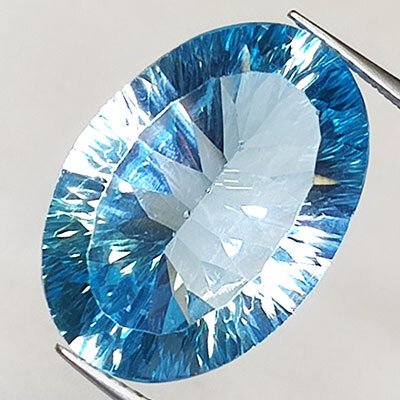 藍色 黃玉 - 15.58 ct - Instituto Gemólogico Español (IGE) - 特别千禧切割 #2.1