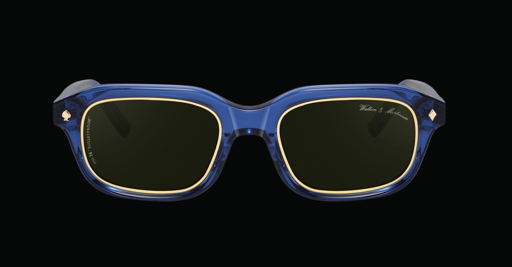 Handmade - Walton & Mortimer No.28 Codename: "Bulletproof" Unit 96/99 "Deep Sea Blue Color" - Okulary przeciwsłoneczne #4.3