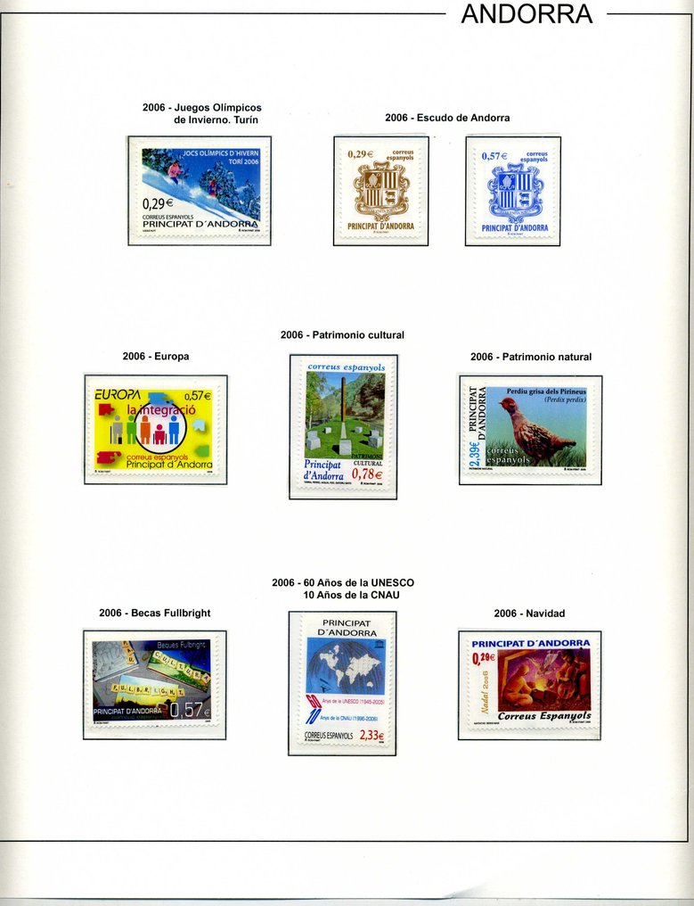 西班牙和殖民地 1962/1975 - 西班牙邮票、前殖民地邮票、盾牌、服装以及安道尔邮票和散装邮票块。 #4.3