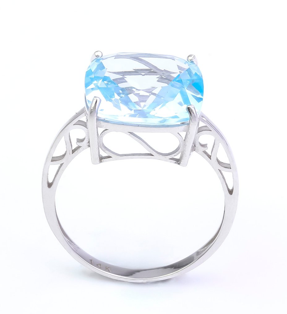 没有保留价 - 戒指 - 14K包金 白金 黄宝石 #4.3