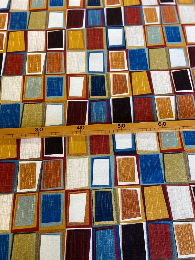 Exclusive fabric with geometric designs in double height with no reserve! - Textile  - 240 cm - 280 cm #4.3