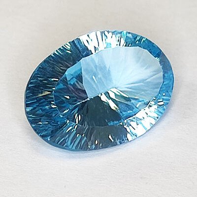 藍色 黃玉 - 15.58 ct - Instituto Gemólogico Español (IGE) - 特别千禧切割 #4.3