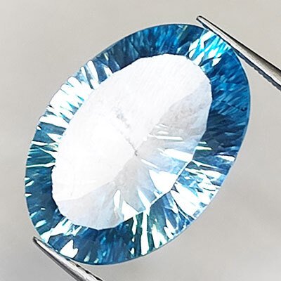 藍色 黃玉 - 15.58 ct - Instituto Gemólogico Español (IGE) - 特别千禧切割 #3.2