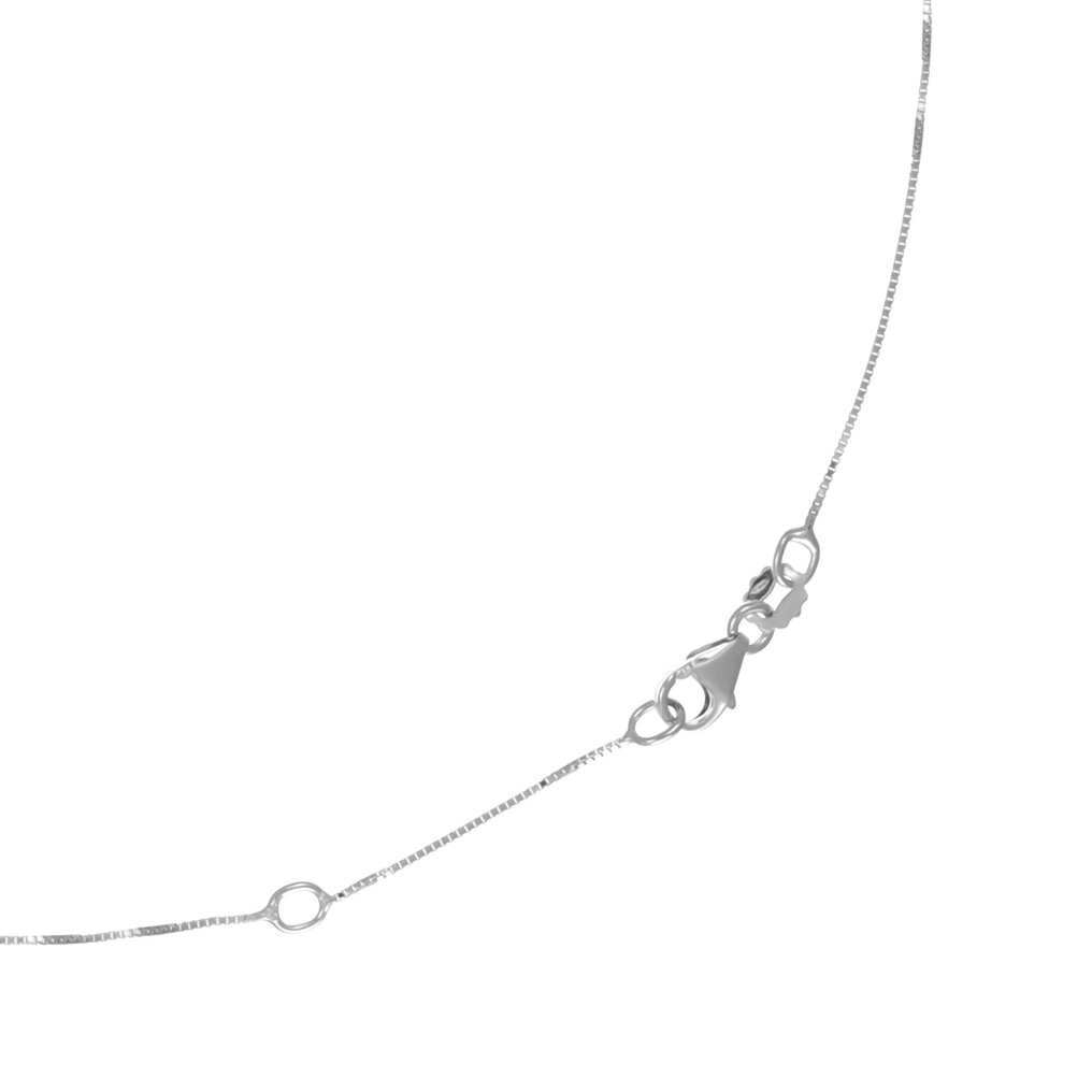 Colier cu pandantiv - 18 ct. Aur alb -  1.57ct. tw. Safir - Diamant #2.1