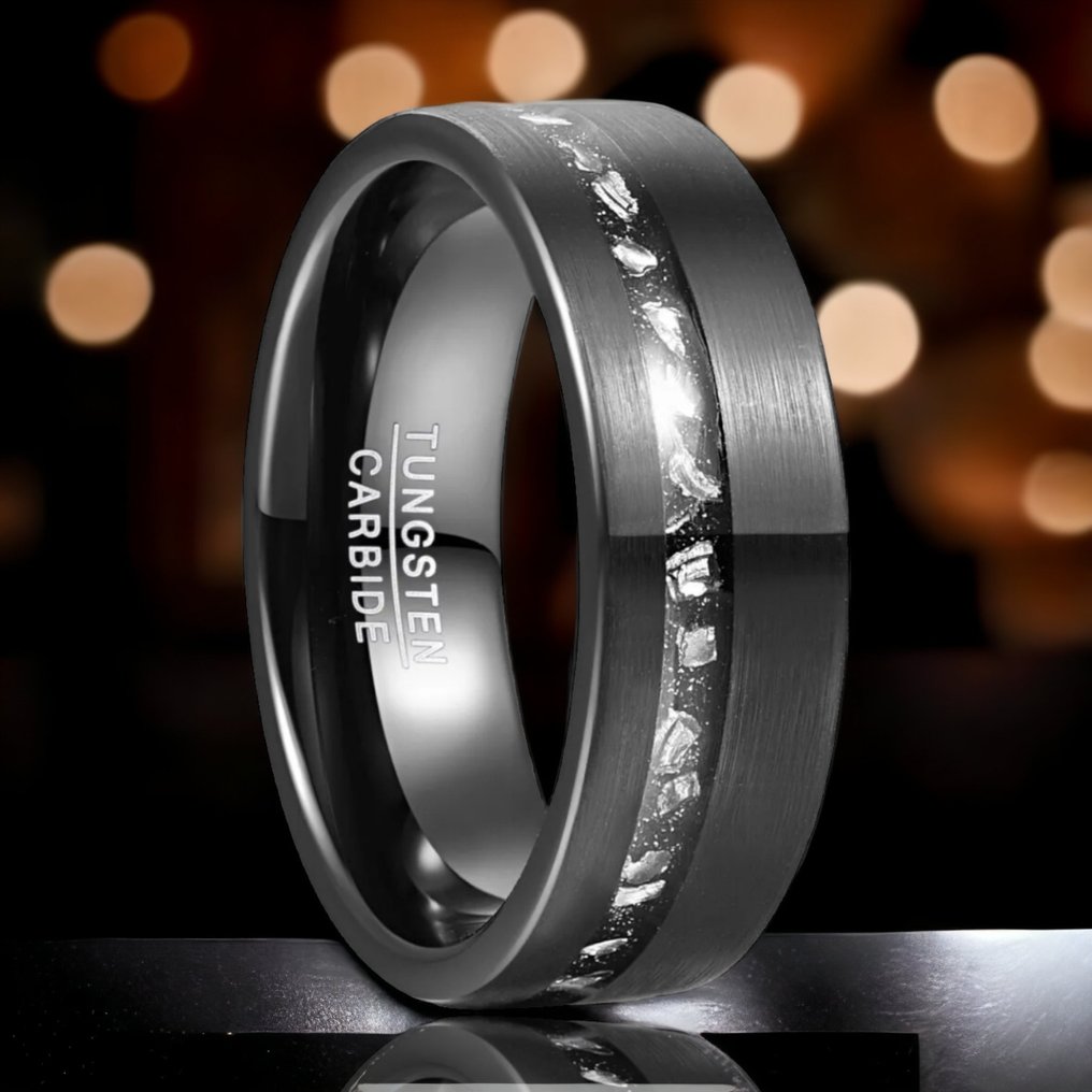 Tungsteni rengas. METEORITO-inkrustoinnit. Universumin energia käsissäsi.- 7 g #1.0