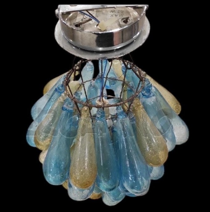 Πολυέλαιος - Murano soffiato, μείγμα χρωμάτων μπλε και άμβρα. #4.3