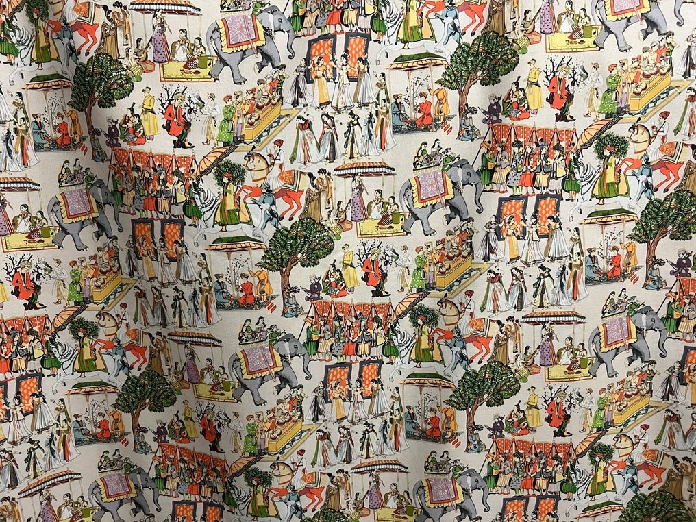 Historical Reenactments - Cotton Fabric for Upholstery with Celebratory Design - Upholstery fabric - 3 m - 2.8 m #2.1