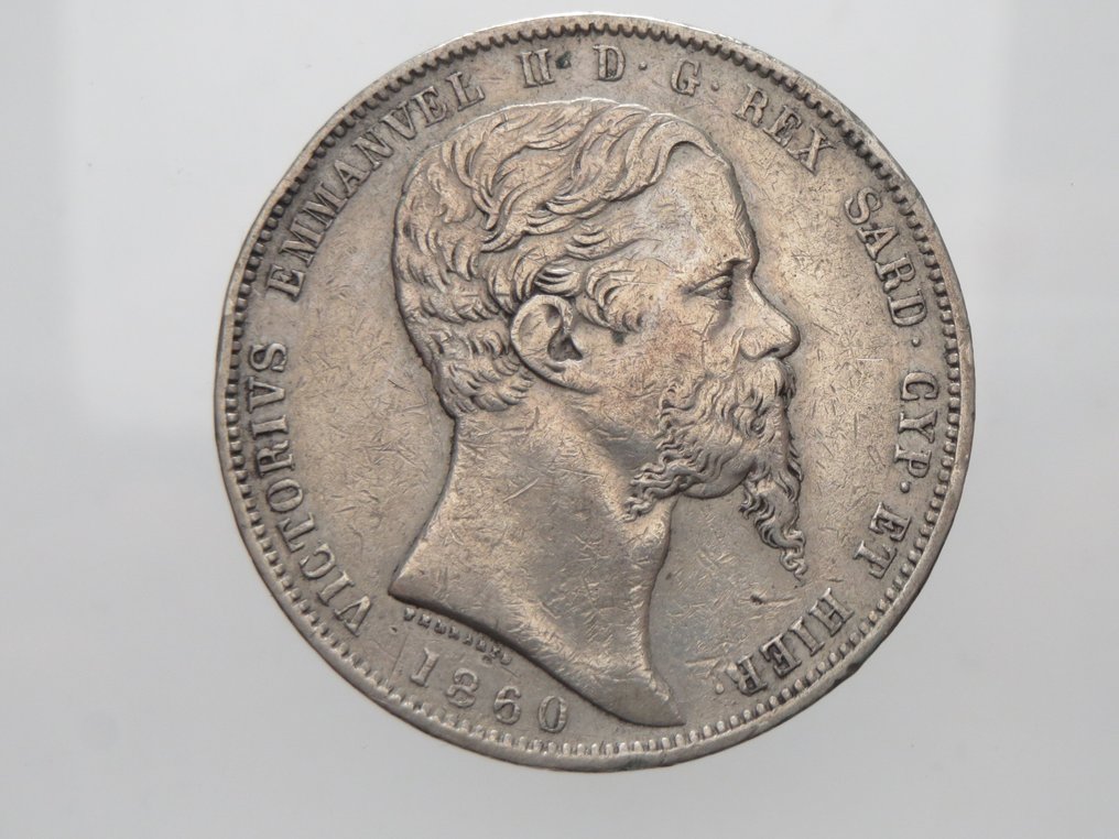 意大利，薩丁尼亞王國 Vittorio Emanuele II. 5 Lire 1860 Torino #1.0