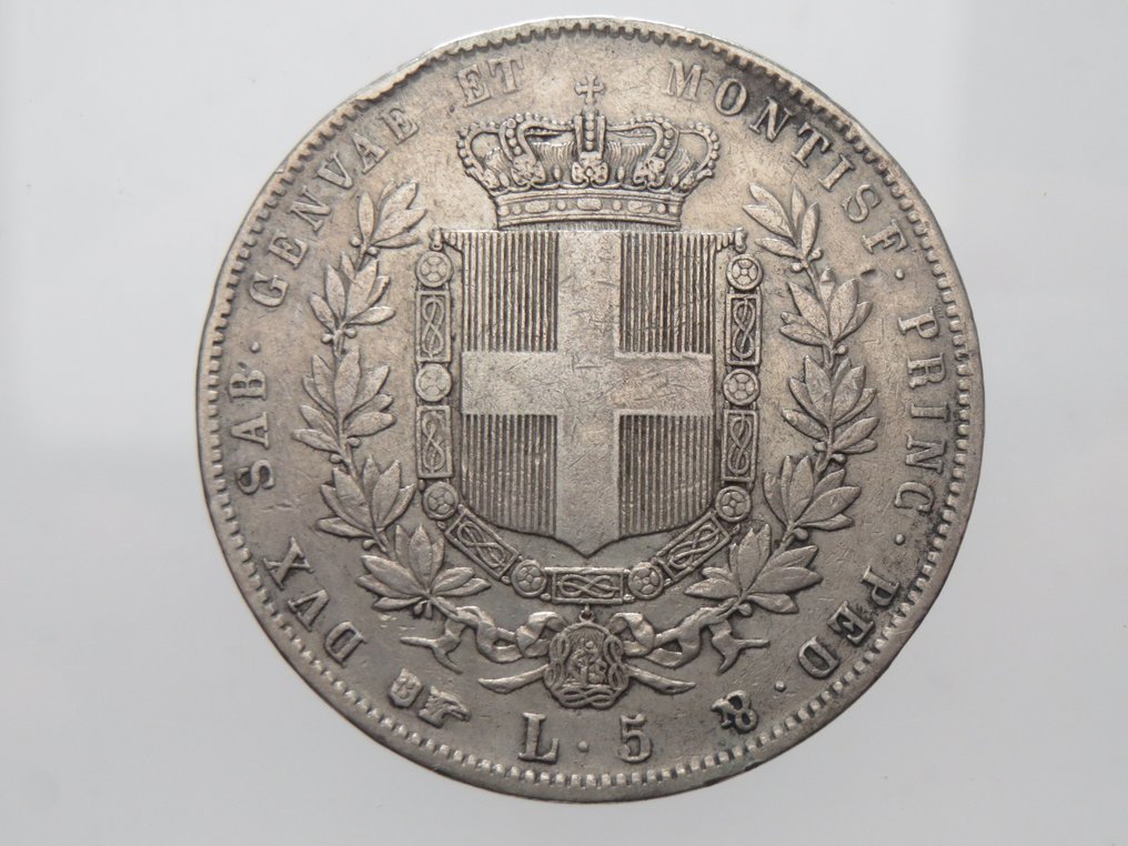意大利，薩丁尼亞王國 Vittorio Emanuele II. 5 Lire 1860 Torino #1.0