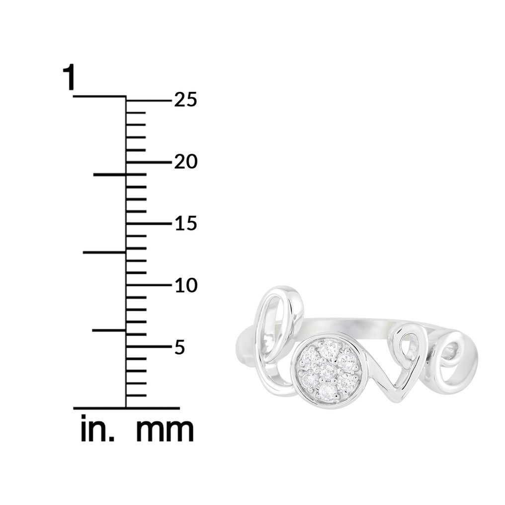戒指 - 14 克拉 白金 -  0.10ct. tw. 鉆石 (天然)  #4.3