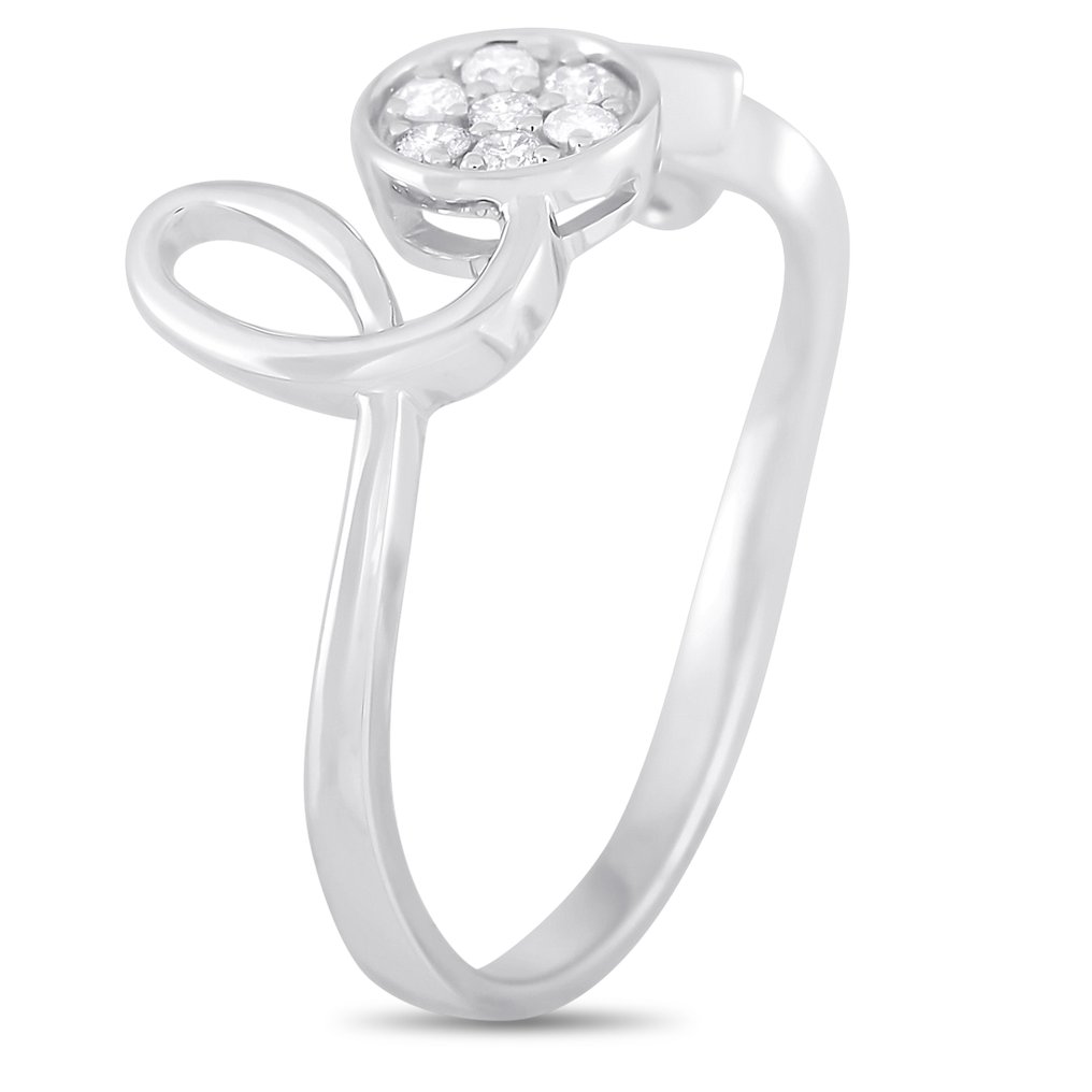 戒指 - 14 克拉 白金 -  0.10ct. tw. 鉆石 (天然)  #3.2