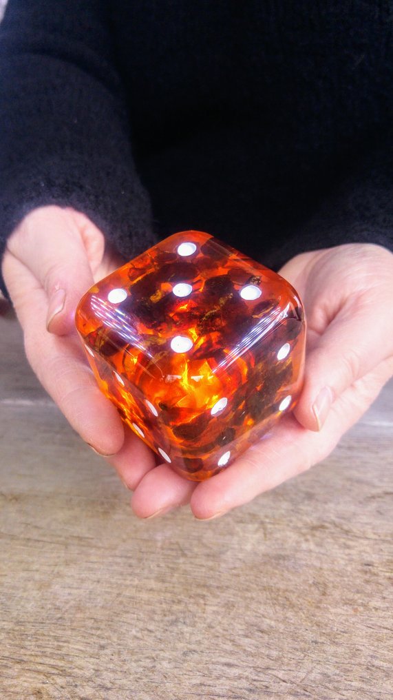 Ζάρια από Βαλτική Μπλε - Κεχριμπάρι - 5 cm - 5 cm (χωρίς τιμή ασφαλείας) #1.0