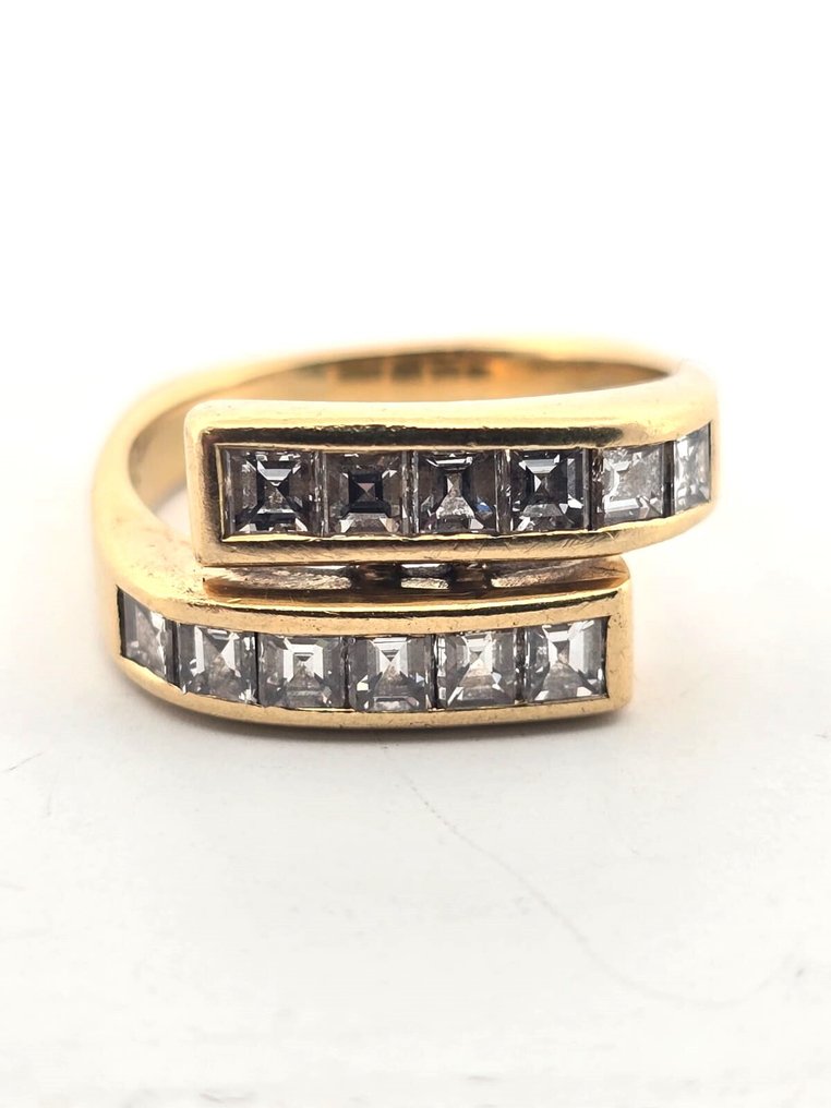 戒指 - 18 克拉 黃金 -  1.20ct. tw. 鉆石 (天然)  #1.0