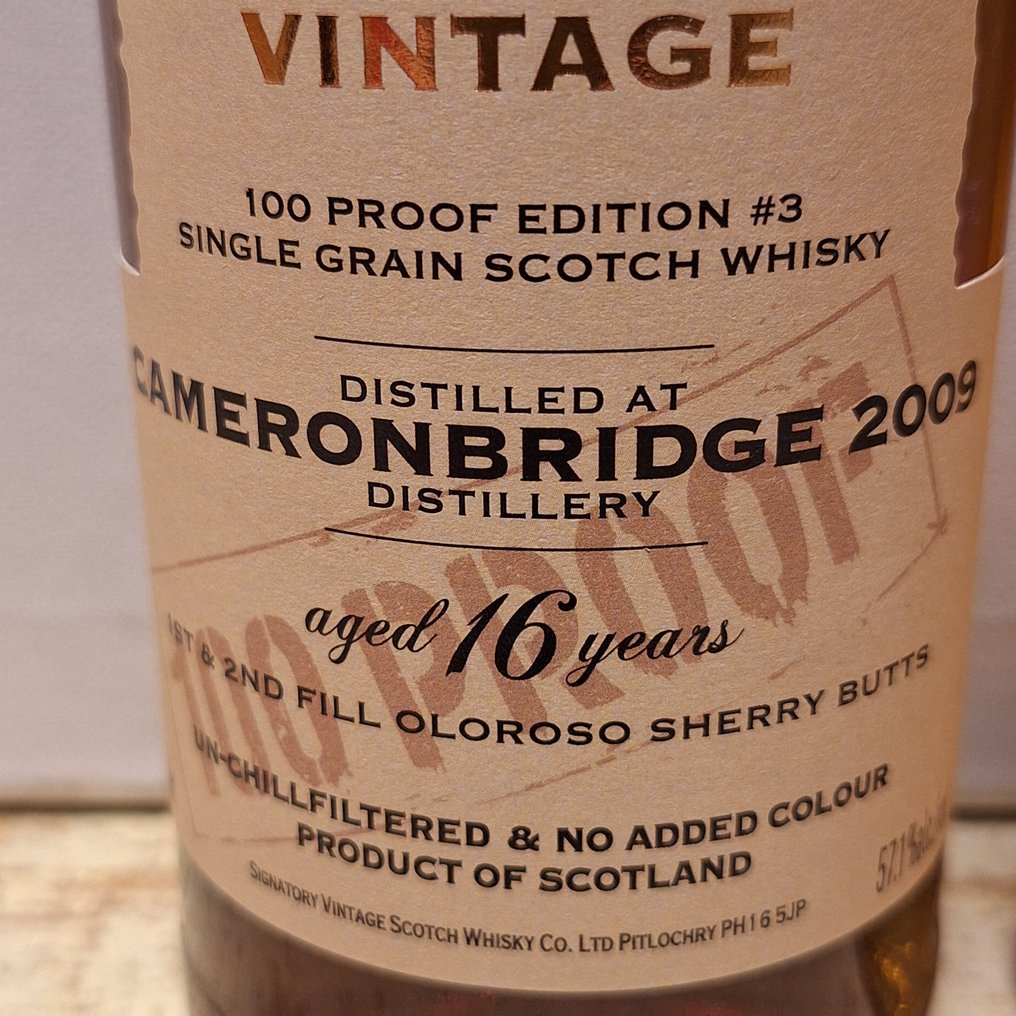 Cameronbridge 2009 16yo & 2012 12yo - 100 Proof Edition #1 & #3 - Signatory Vintage  - b. 2025  - 700ml - 2 bottles #4.3