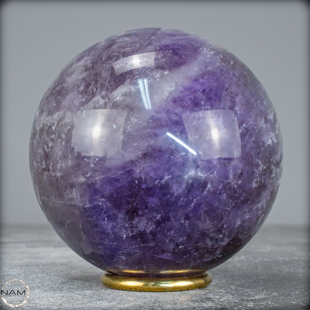 Φυσική κορυφαίας ποιότητας μοβ φθορίτης Σφαίρα- 1195.11 g #1.0