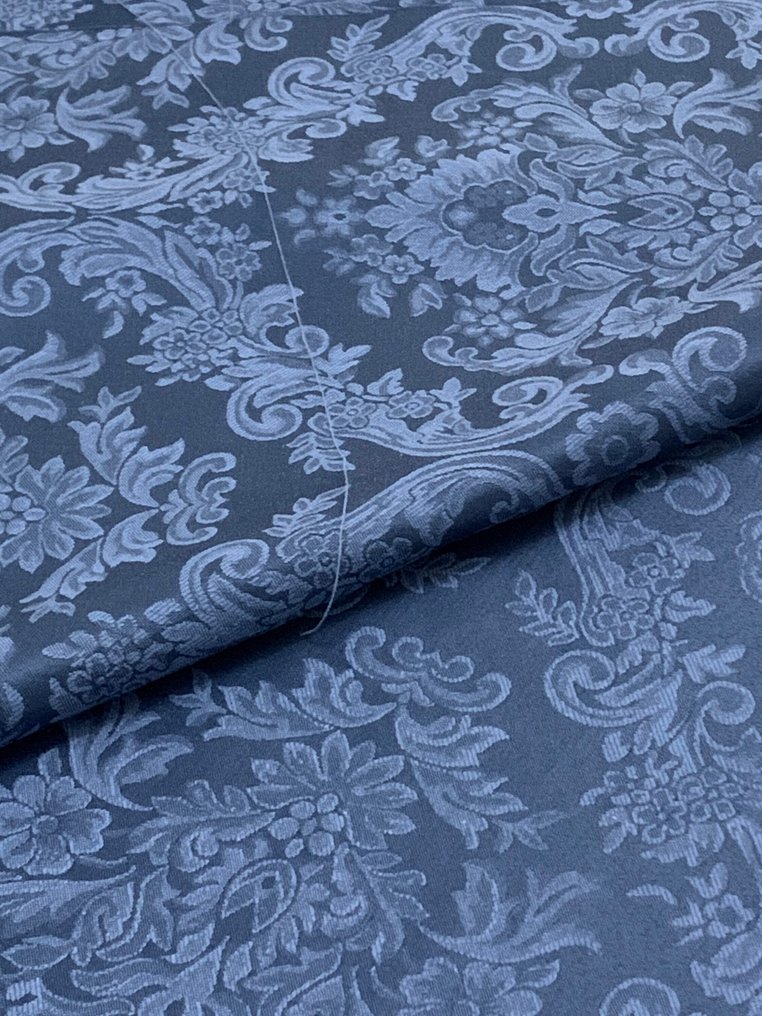 „Blu d'Oriente“ – Viktorianische Eleganz auf Polsterung - Polsterstoff  - 5 m - 1.6 m #1.0