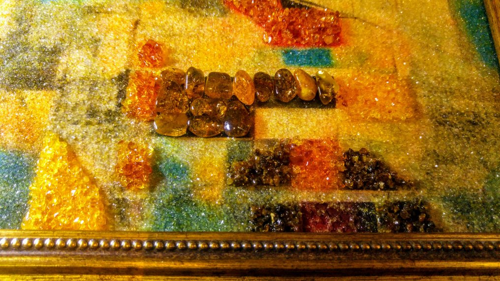 Baltisk rav mosaikbillede - Rav - 48 cm - 38 cm #4.3