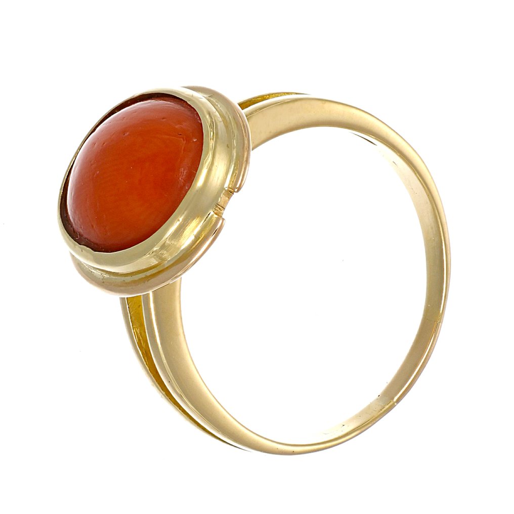 Inel - 18 ct. Aur galben Coral #3.2