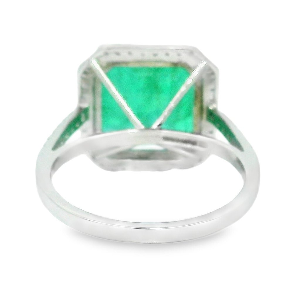 Ring Platin - 8.33ct. tw. Smaragd - Diamant #4.3