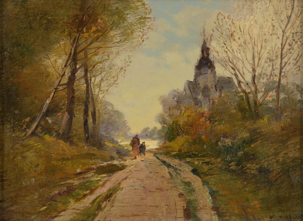 E. Dupuis - Bospad met wandelende mensen #1.0