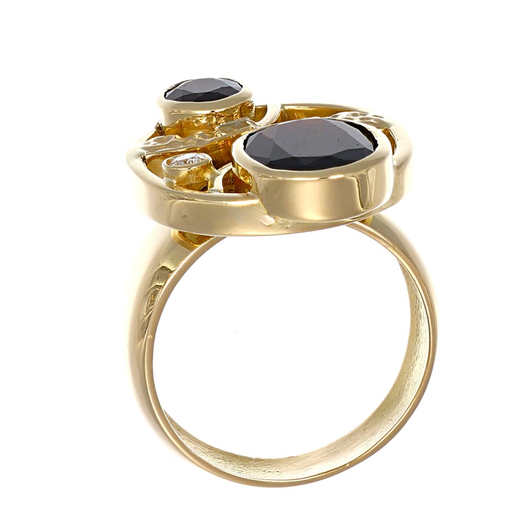 Δαχτυλίδι - 18 καράτια Κίτρινο χρυσό - 4.06ct. tw. Γρανάτης - Διαμάντι #4.3