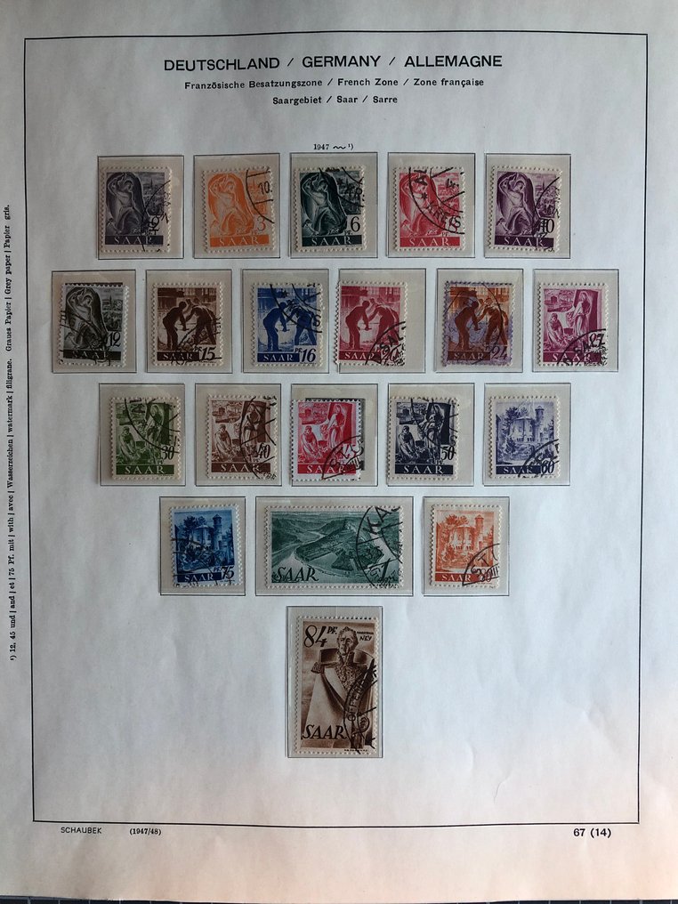 萨尔 1947/1959 - 混合的收藏，包括更好的邮票和支出，还有1950年邮票日 - meist postfrisch #3.2