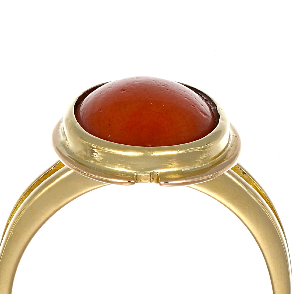 Inel - 18 ct. Aur galben Coral #2.1