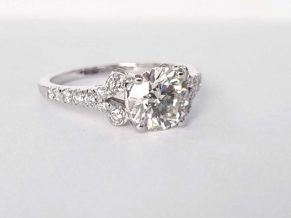 订婚戒指 - 18K包金 白金 - 1.79ct. tw. 钻石 (天然) - 钻石 #1.0