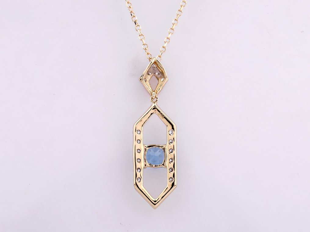 Κολιέ με μενταγιόν - 14 καράτια Κίτρινο χρυσό -  0.65ct. tw. Τοπάζιο - Διαμάντι #4.3