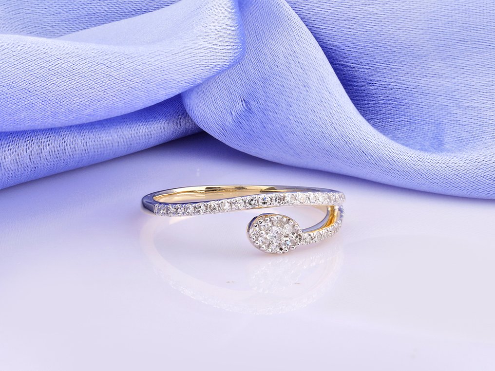 Δαχτυλίδι - 14 καράτια Κίτρινο χρυσό -  0.25ct. tw. Διαμάντι (Φυσικό)  #4.3