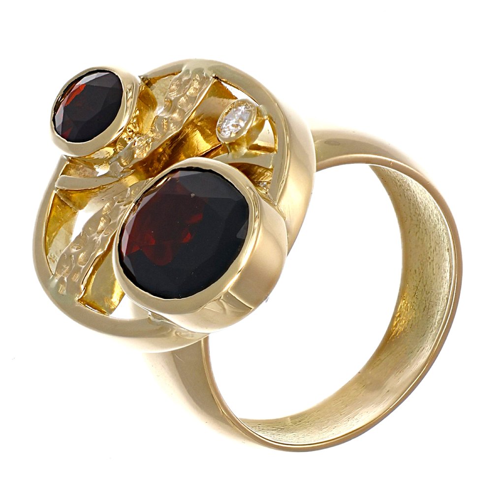 Δαχτυλίδι - 18 καράτια Κίτρινο χρυσό - 4.06ct. tw. Γρανάτης - Διαμάντι #3.2