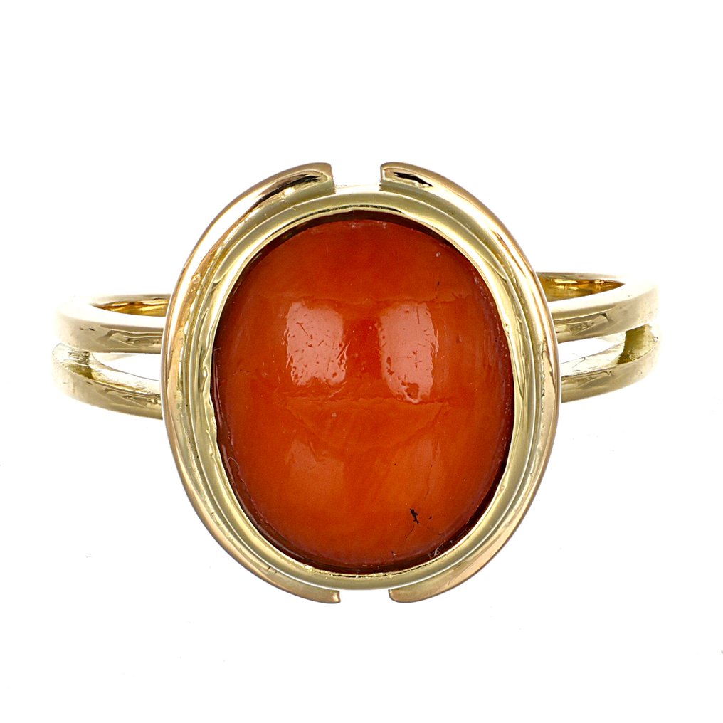 Inel - 18 ct. Aur galben Coral #4.3