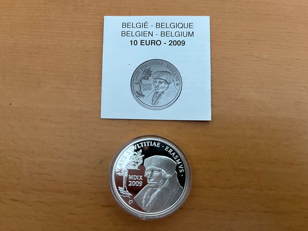 België. 10 Euro 2007/2009 "Pactum" + "Erasmus" (2 coins) Proof  (Zonder minimumprijs) #2.1