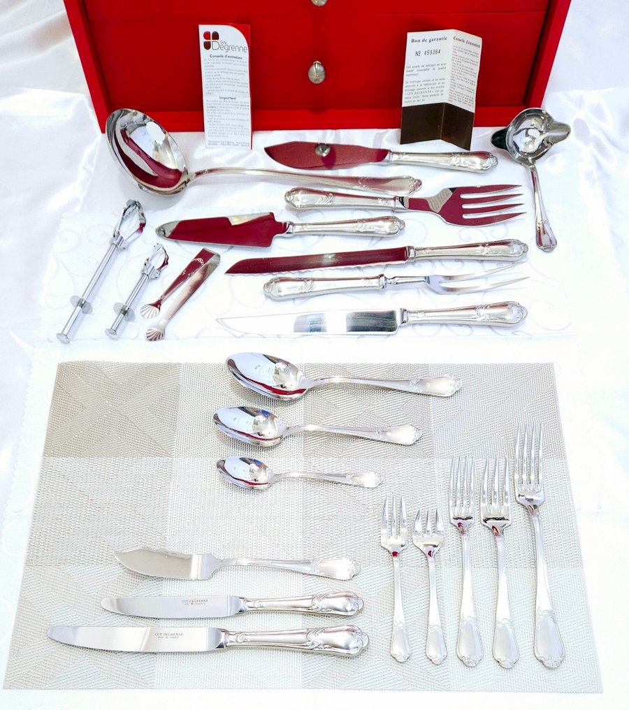 Guy Degrenne - 餐具套装 (143) - Louis XV - 不锈钢 #1.0